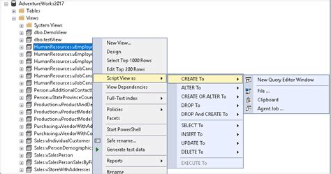 view definition in sql server