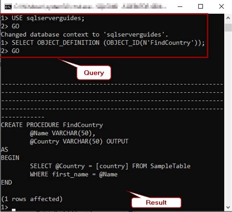 view definition sql server stored procedure