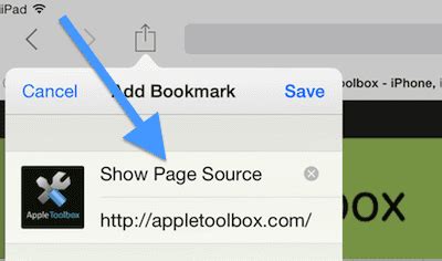 view page source code on ipad