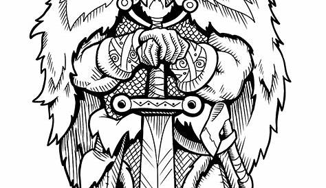 Viking Coloring Pages For Adults – Printable Shelter | Warrior drawing