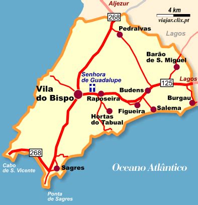 vila do bispo mapa