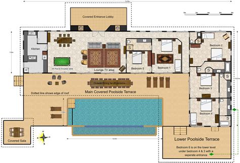 6,159 Sq Ft House Plan 5 Bed 4 + 2 Half Bath, 2 Story The Villa