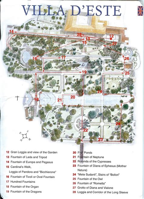 villa d'este gardens plan