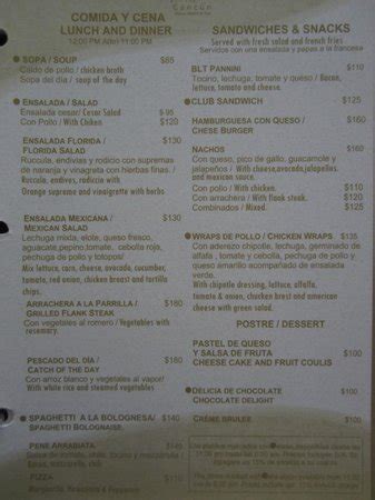 villa del palmar cancun room service menu