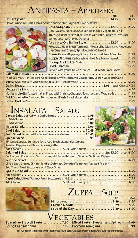 villa maria east rockaway menu