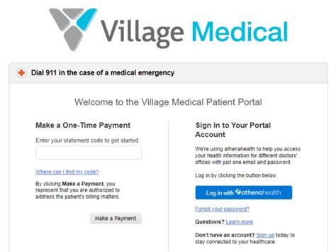 village medical patient portal log in