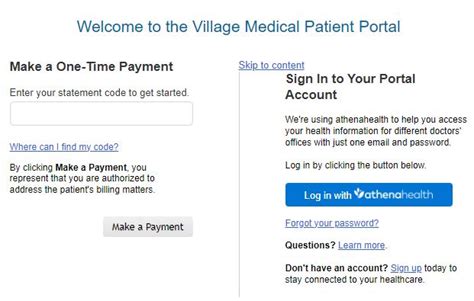 village medical portal log in