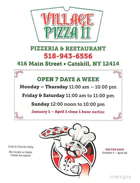 village pizza catskill ny menu