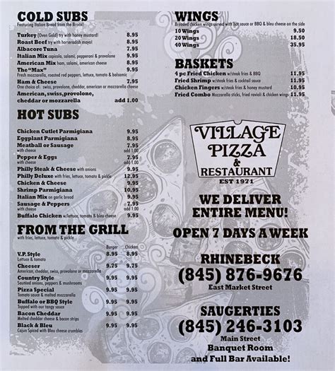 village pizza saugerties ny