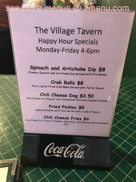 village tavern walkersville md menu