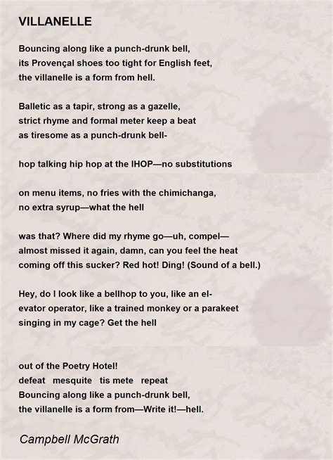 villanelle poems for kids
