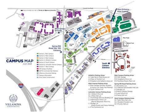 villanova university map of campus