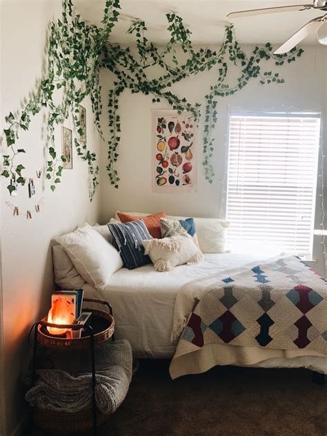 Vines adorning a bedroom wall