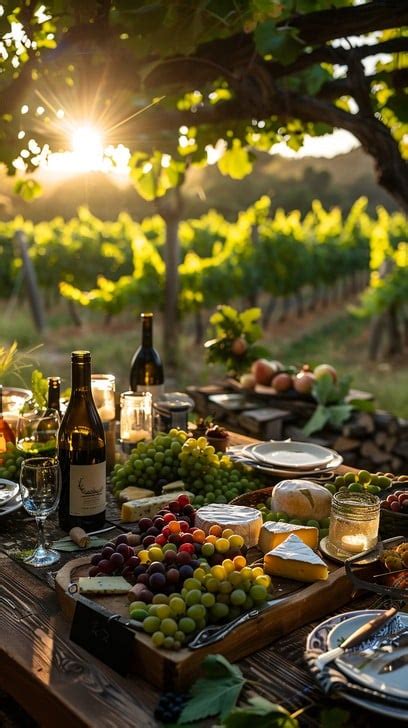 vineyard picnic setting