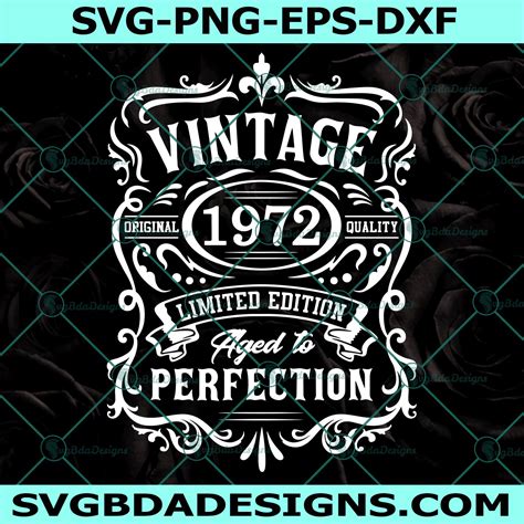 Vintage 1972 SVG, PNG, DXF Files So Fontsy
