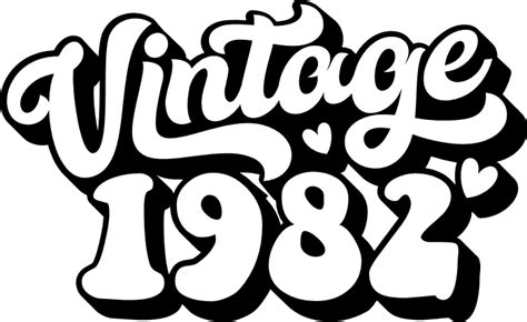 Vintage 1982 SVG, PNG, DXF Files So Fontsy