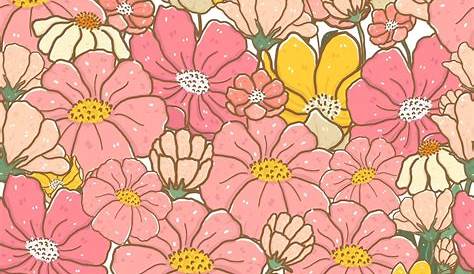 Flower Pattern Seamless Elegant Pastel Striped Background