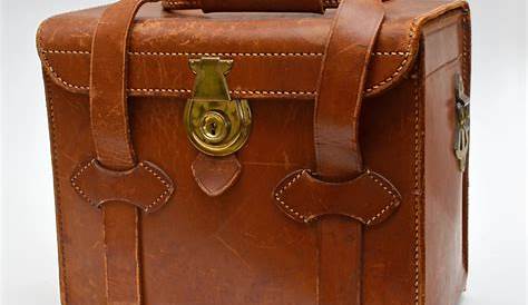 Vintage Brown Leather Camera Bag Case England