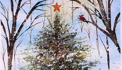 Vintage Christmas Watercolor Paintings