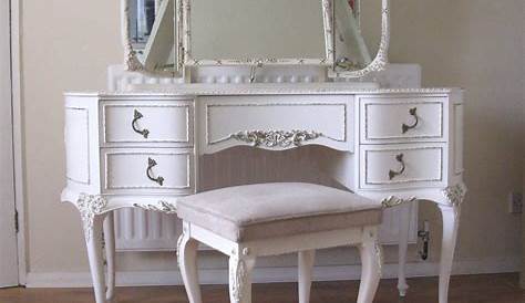Restored Vintage Dressing Table in Pastille Grey and