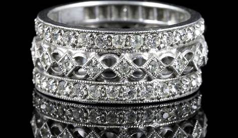 Vintage Eternity Rings Uk Full Diamond Ring 18ct White Gold Circa