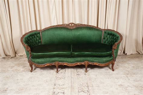 Famous Vintage Green Velvet Sofa For Sale For Living Room