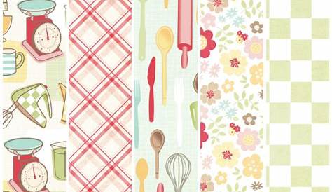Free fifties-style retro baking patterned papers | Scrapbook paper