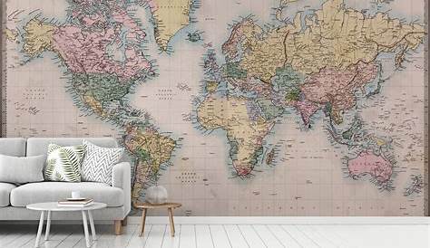 Wall Mural Vintage Old Map Wallpaper Vintage Wall Decal - Etsy