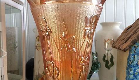 Finlindia Tree Bark Pattern Carnival Glass Vases Pair Vintage