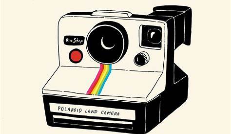 Vintage Polaroid Camera Drawing Hand Drawn s Colored Vector