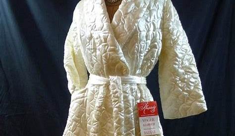 Vintage 50s 60s Ivory Quilted Boudoir Dressing