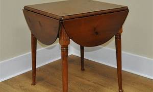 Small Antique Drop Leaf Wooden Table With Four (4) Leaves River