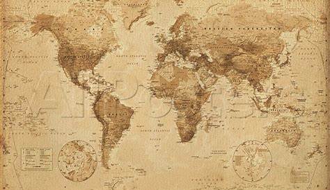 1850 Vintage World Map Art on Canvas Vintage Map Set for - Etsy