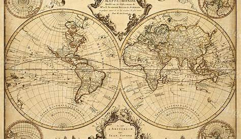Vintage World Map Print 8x10 P46 by OrangeTail on Etsy
