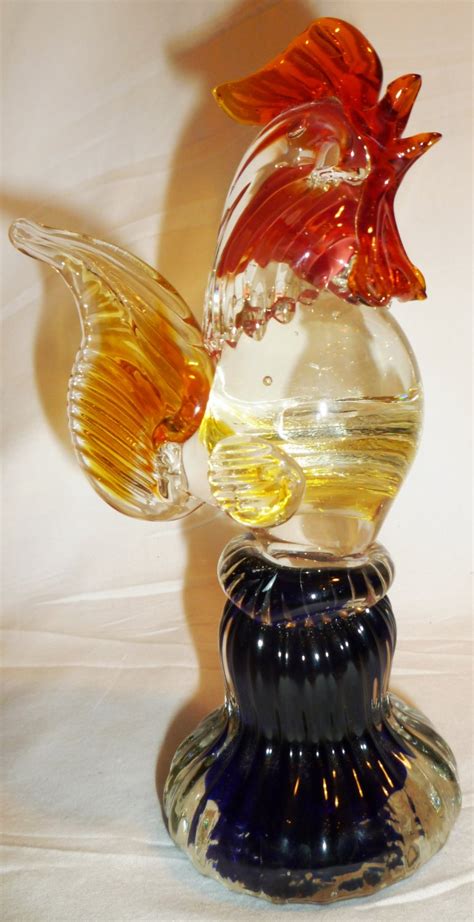 vintage glass rooster figurine