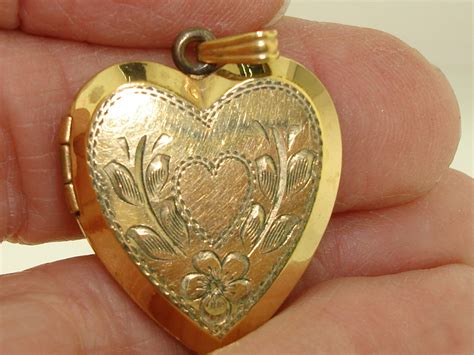 vintage gold filled heart locket
