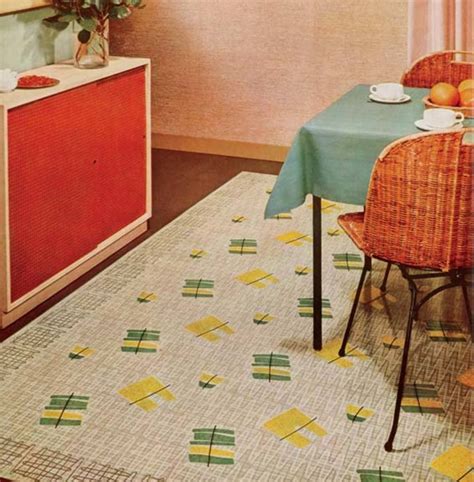vintage linoleum rugs kitchen mission style