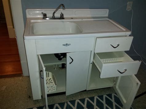 vintage metal kitchen sink unit