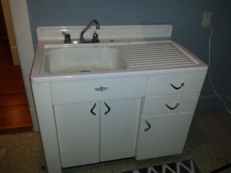 vintage metal kitchen sink unit