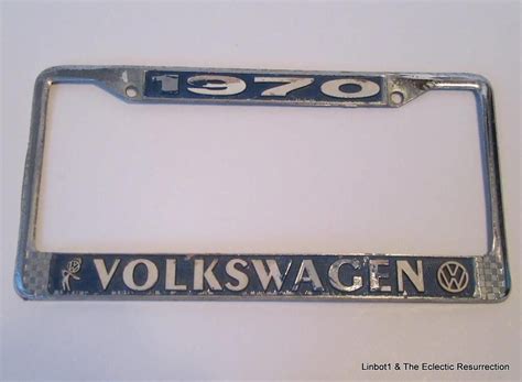 vintage vw dealer license plate frame