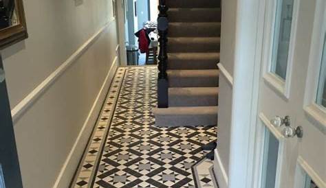 Victorian Tile Effect Vinyl Flooring Hallway Ideal In Home Humidity