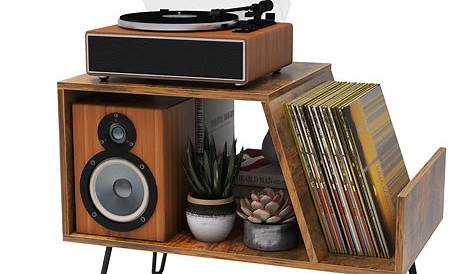 Rustic/Industrial Style Record Player Stand/Vinyl Storage