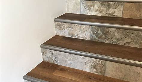 My stairs finally finished! Luxury Vinyl Plank on the treads, which