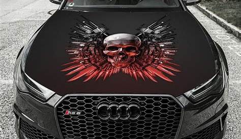 Vinyl Wrap Skull Designs Car Hood Full Color Graphics Decal With