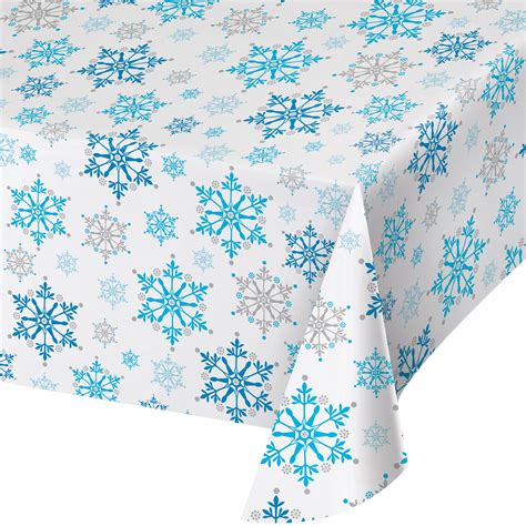 vinyl tablecloth snowflakes