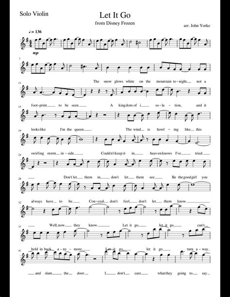 Violin Notes Let It Go