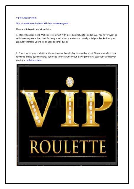 Vip Roulette System Explained