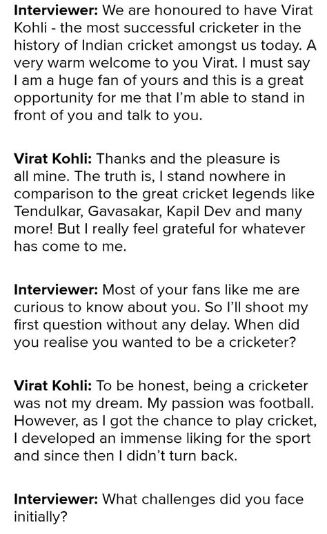 Virat Kohli Interview Questions Virat kohli in a candid interview