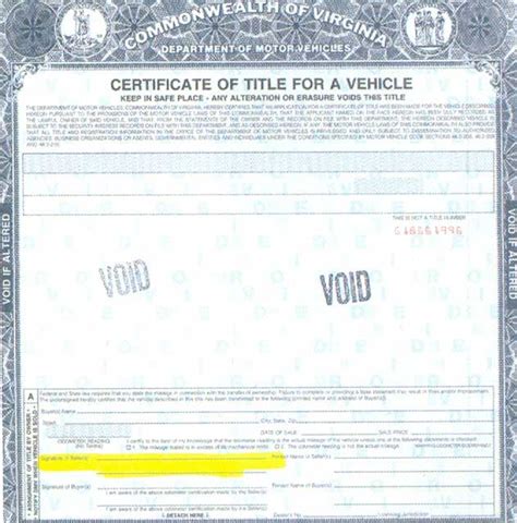 Virginia Car Title Search / Virginia Title Processing Information