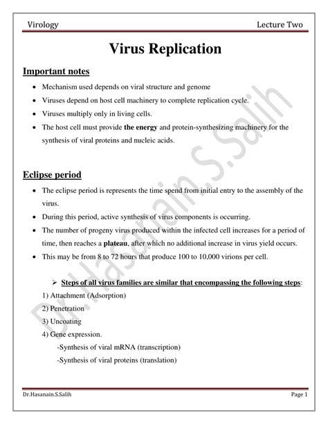 virology lecture notes pdf